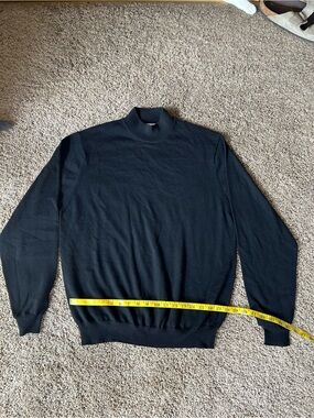100% Merino Wool Black Mock Neck Sweater